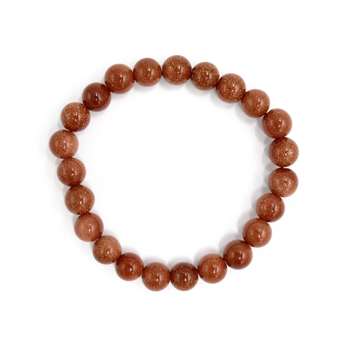 Gummiarmband mit Goldfluss (8 mm Kugeln)