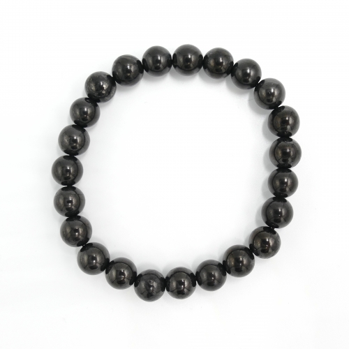 Gummiarmband mit Obsidian (8 mm Kugeln glatt)