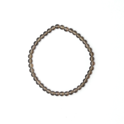 Gummiarmband mit Rauchquarz (Kugeln 3-4 mm glatt)