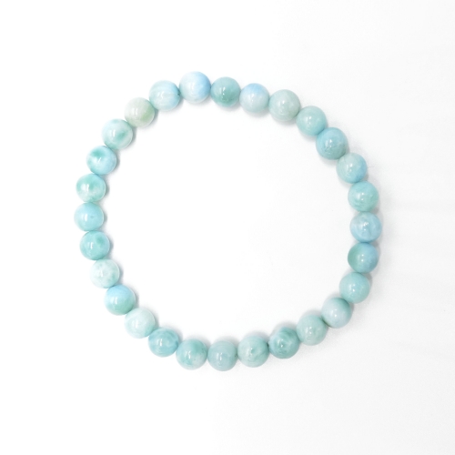 Gummiarmband mit Larimar (Kugeln 5-6 mm glatt)